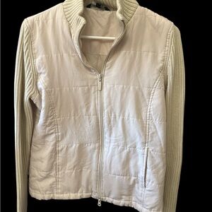 Carolyn Taylor Beige Puffer Jacket with Knit Accents